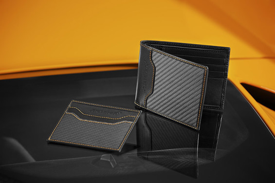 McLaren Black Leather Wallet And Card Holder