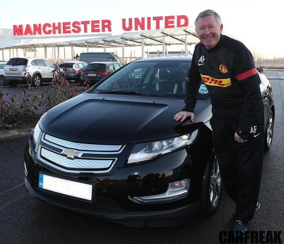 Sir Alex Ferguson With His Chevrolet Volt