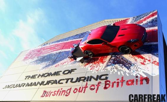 Jaguar F-TYPE Coupe bursts out of the walls