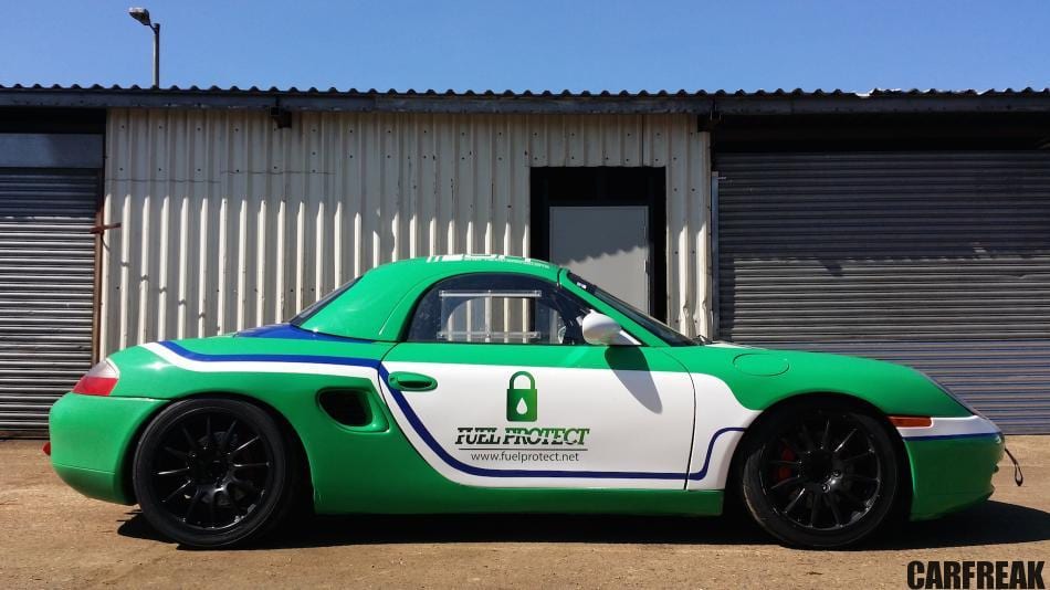 Porsche Boxster Racer with 'Fuel Protect' livery