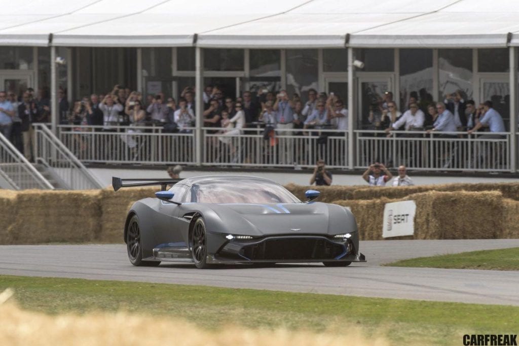 Aston Martin Vulcan lights up Goodwood