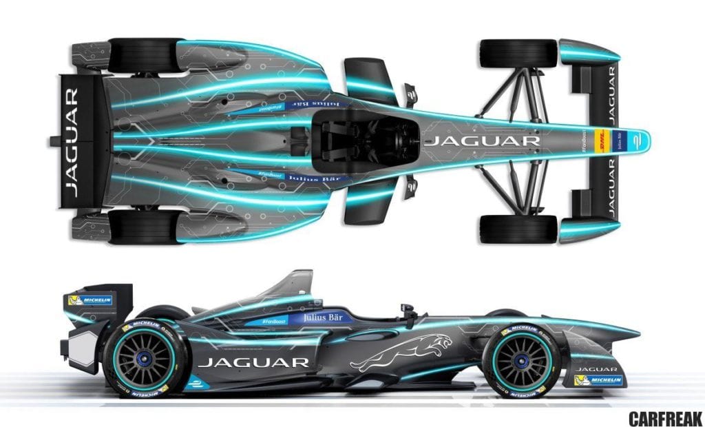 The Jaguar FIA Formula E race car