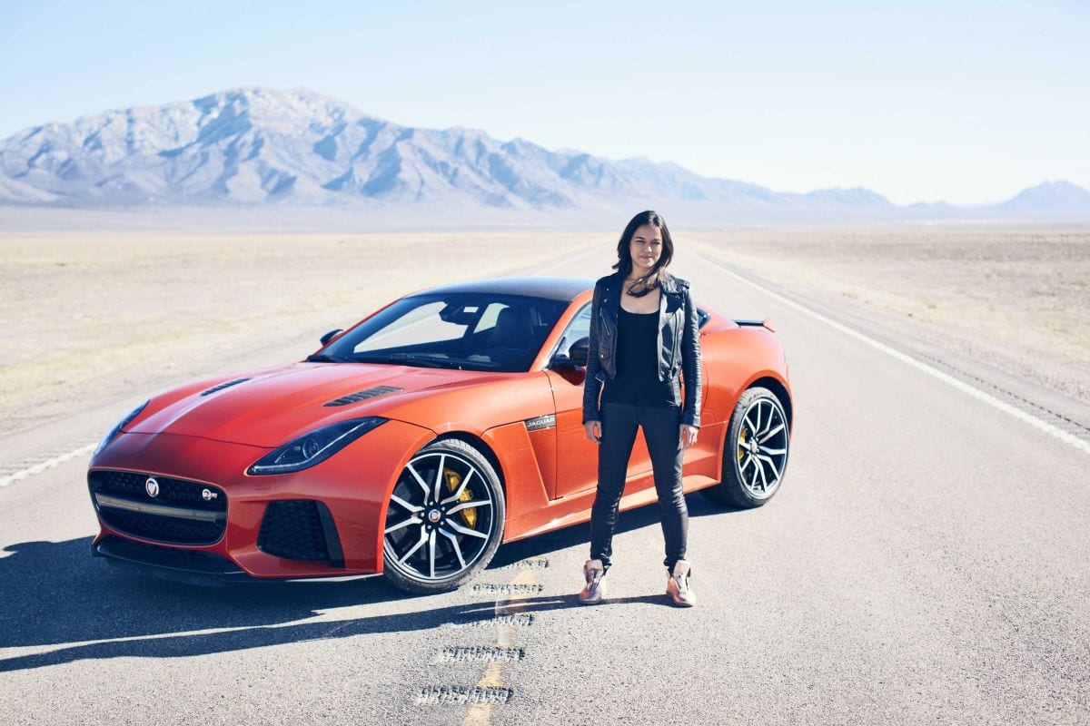 Michelle Rodriguez Jaguar F-TYPE SVR
