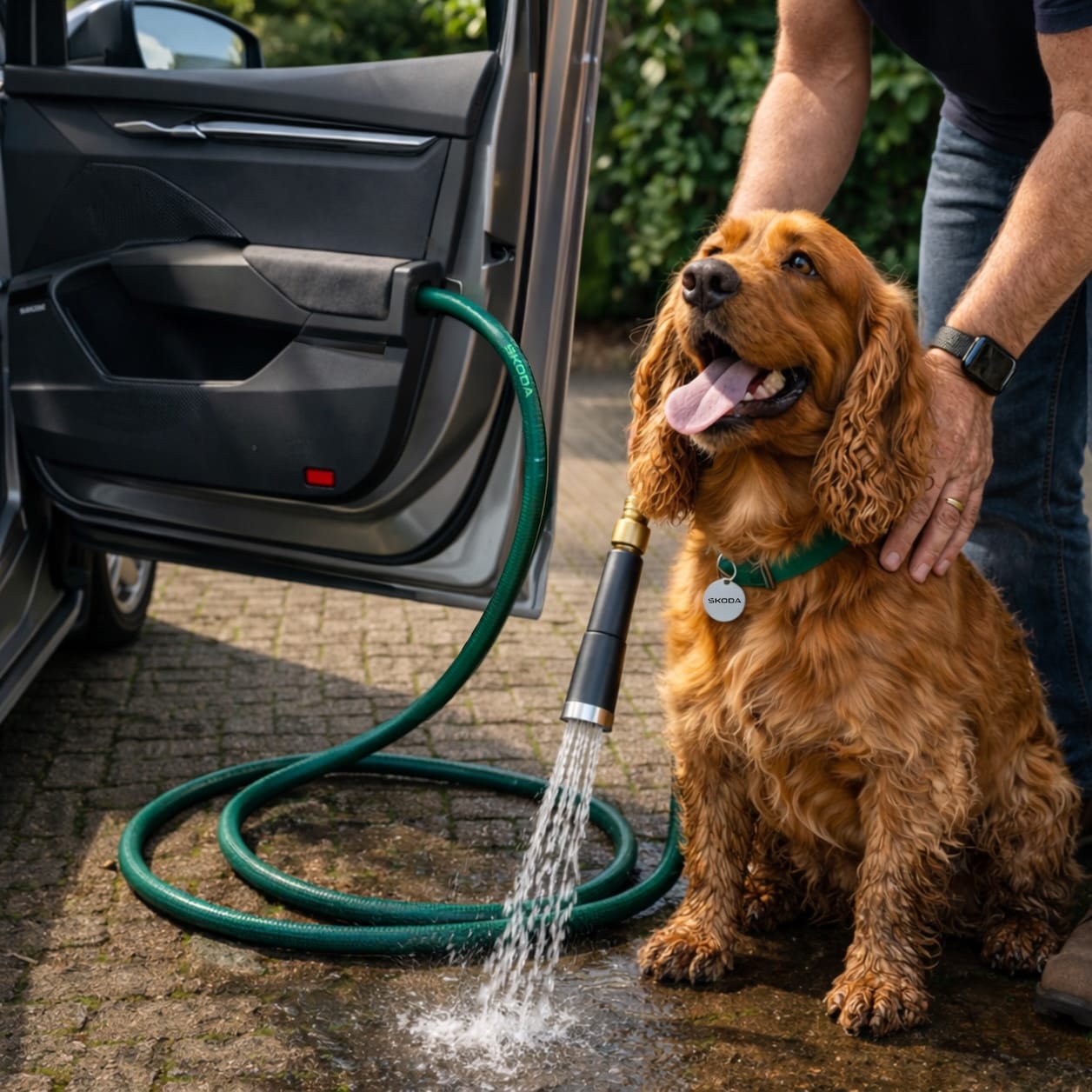 Škoda reveals new Hound Hose accessory for cleaning mucky dogs